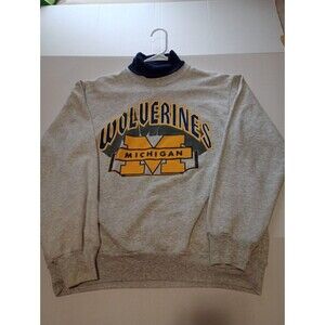Vintage Wolverines University Of Michigan Pullover Crew Roll Neck Medium Sweater